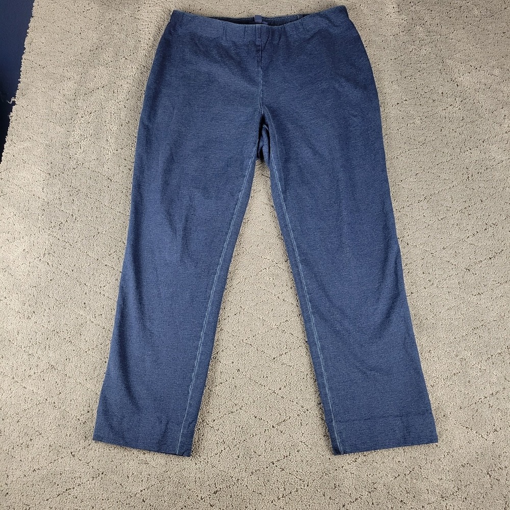 Pure Jill Pants Womens M Blue Indigo Slim Leg Pull On Comfort Stretch Mid Rise